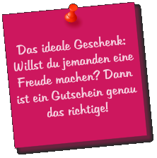 Das ideale Geschenk: Willst du jemanden eine Freude machen? Dann ist ein Gutschein genau das richtige!